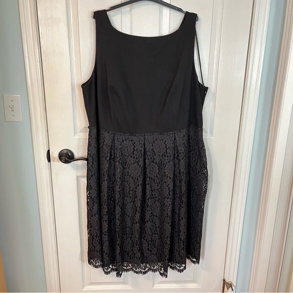 Talbots Women’s Stretch Sleeveless Lace LBD Black Dress 20W NWT Dark Romance - Picture 5 of 7